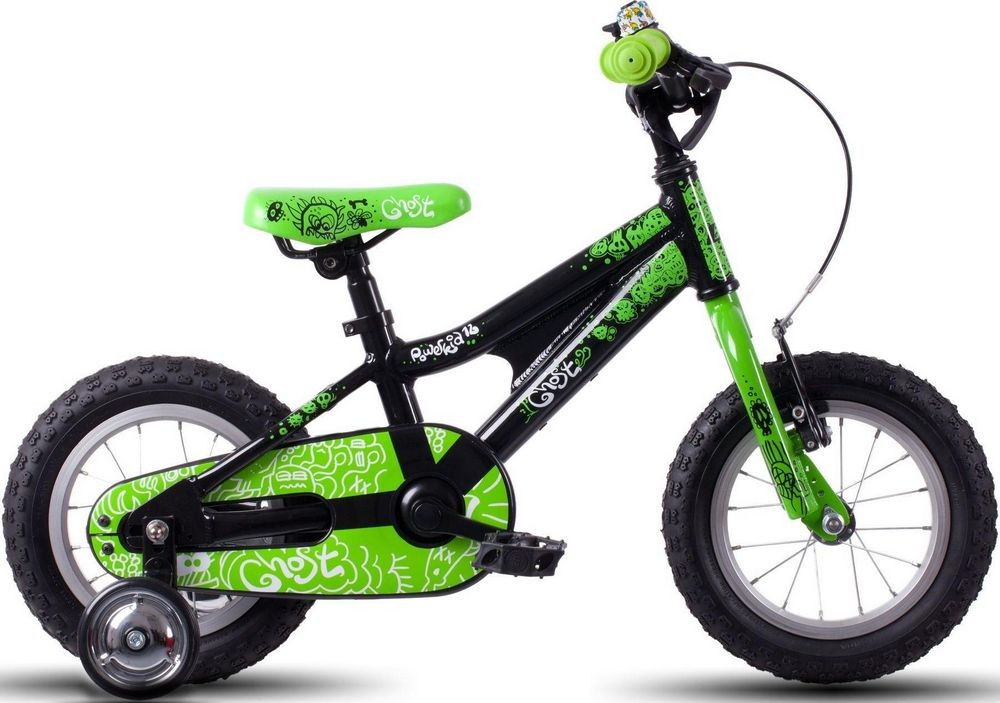 Подивитися детальну інформацію та придбати Велосипед GHOST Powerkid 12 black / green / white   Підбирати розмір дитячого велосипеда необхідно виходячи з росту та віку дитини