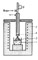 Схема апарату для вирощування монокристалів по методу Вернейля: 1 - бункер;  2 - кристал;  3 - піч;  4 - свічка;  5 - механізм опускання;  6 - механізм струшування