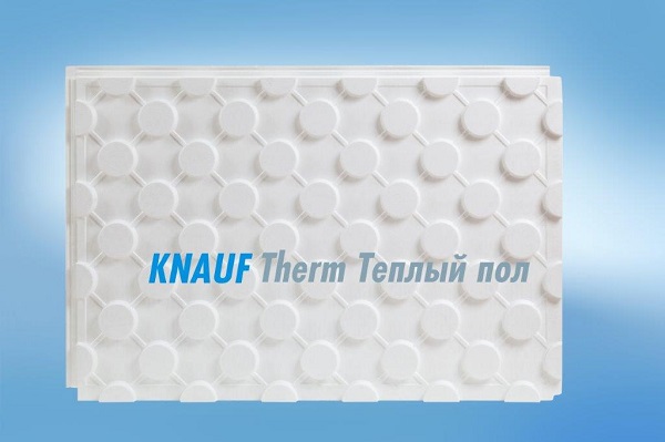 KNAUF Therm® Тепла підлога (КНАУФ Терм Тепла підлога) - теплоізоляційні формовані мати на основі пінополістиролу для застосування в системах теплих підлог водяного типу